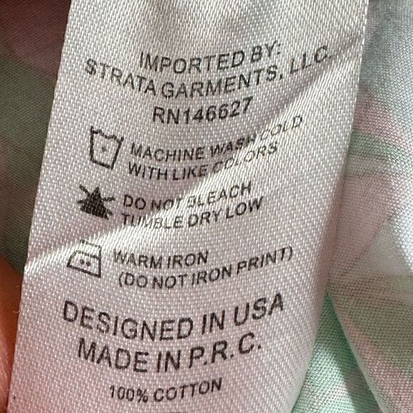 Strata Shirt Mens Size Medium Geo print Button Up Casual retro Cotton Hawaiian - Picture 10 of 10